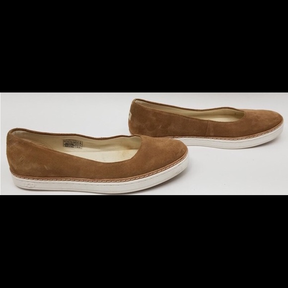 UGG Kammi Suede Slip On Flat Shoe Chestnut 7 - Picture 2 of 5